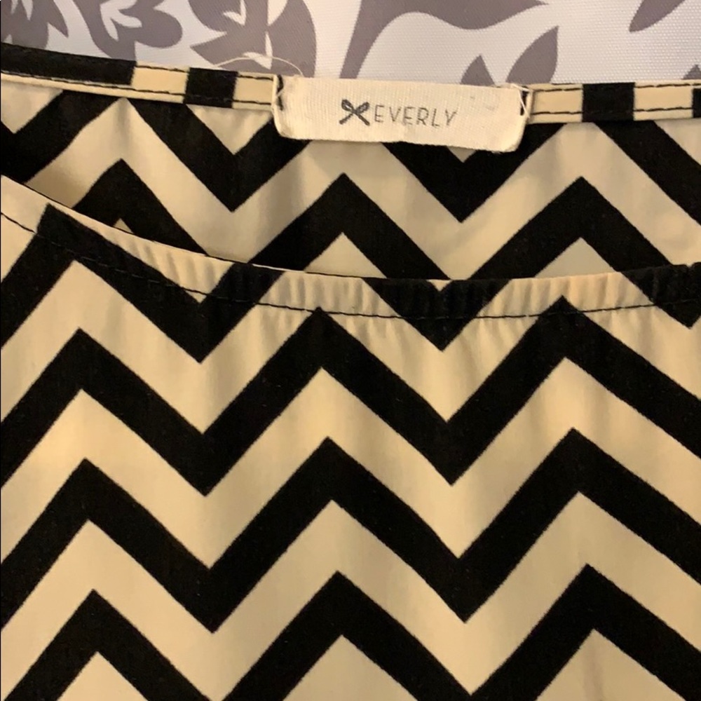 Black and white chevron dress